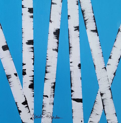 Birch Trees in a Summer Day painting