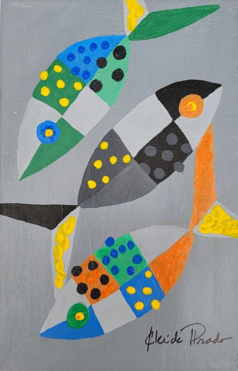 Swimming In Dark Waters painting