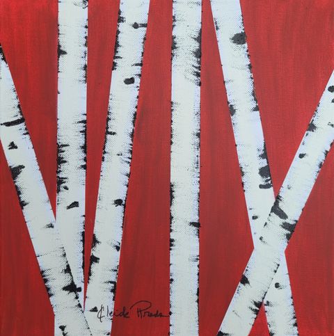 Passionate Birch Trees painting